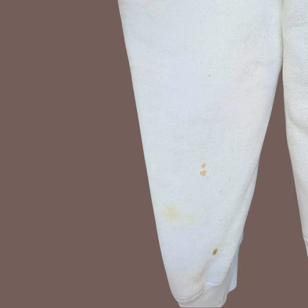 Italia Flag Sweatshirt | White Cotton Blend | Size L | Vintage